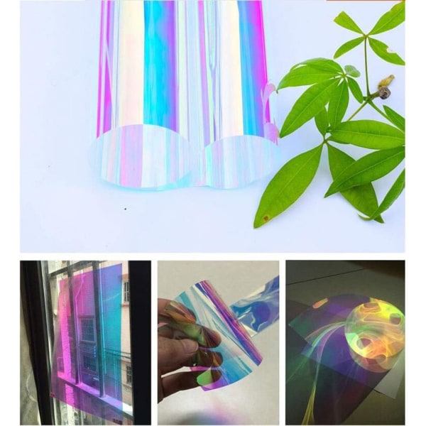 Fargerik film, glassfilm, magisk film, laserklistremerke, fargegradientfilm, regnbuefilm, farget film, fargeskiftende laserpapir (37CM*1m)