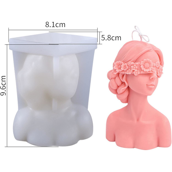 Silikoneform til kvinder, 3D med lukket silikonelysform, lys