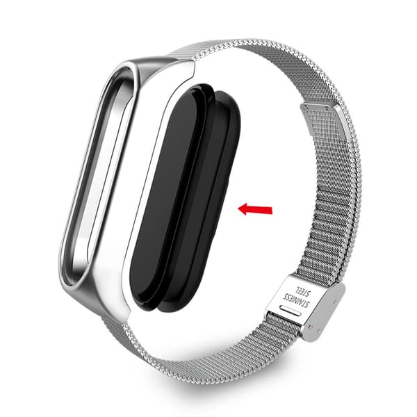 Metalrem til Xiaomi Mi Band 3/4/5/6 Sølv Sølv Silver