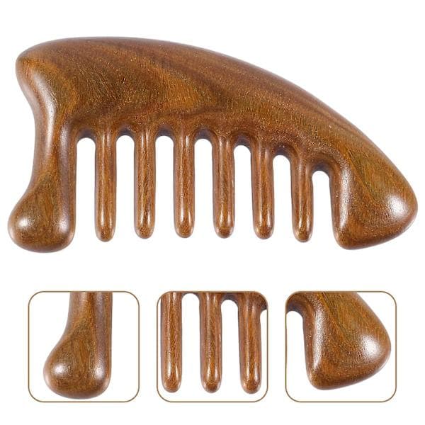 Sandalwood Comb Meridian Massage Comb Curly Hair Massage Comb Wide Tooth Solid Wood