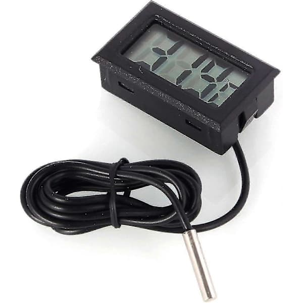 Digitalt LCD Termometer Temperaturmåler med Ekstern Sensor til Køleskab
