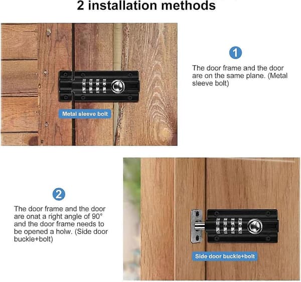 Combination Lock, Code Lock, Waterproof 4-Digit Combination Lock with Screws for Garden Sheds, Home Security, Workshops [DB]