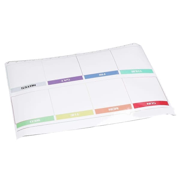 Weekly Calendar Self-Adhesive Reusable Weekly Board with Eraser for Home Wall Refrigerator