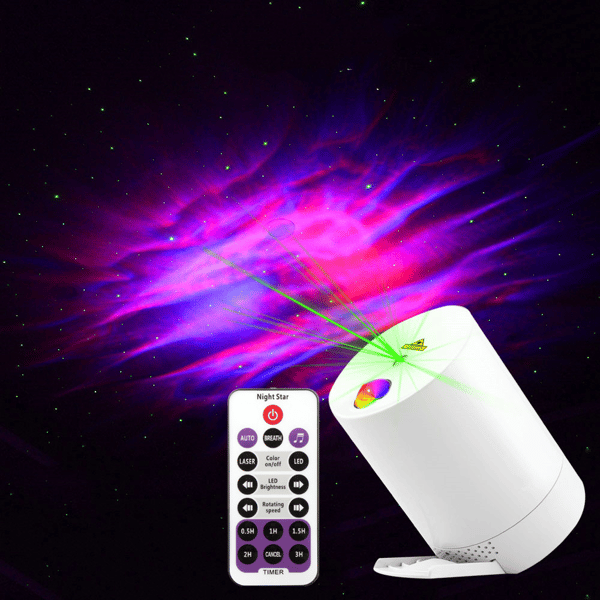 Stjernehimmelprojektor Ocean Wave Galaxy Light med fjernbetjening