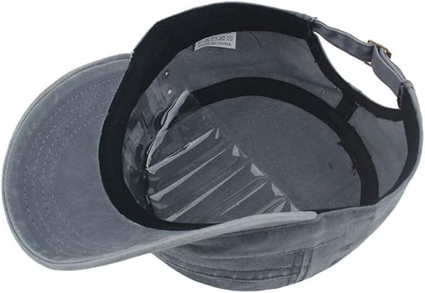 Militær Caps for Menn og Kvinner Klassiske Justerbare Slitte Hatter Unisex Bomull Robust Solid Visir Baseballcaps Sol Vandrehatt Grå grey