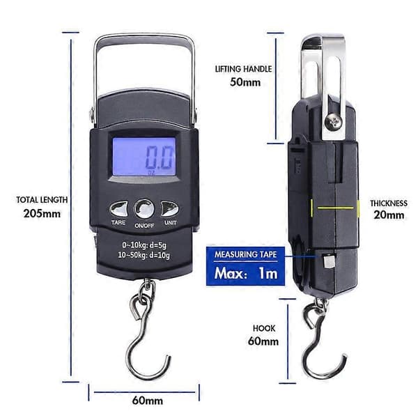 Bærbar bagagevægt LCD-display elektronisk balance