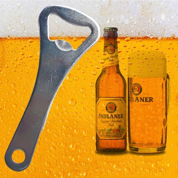 Flaskeåbner i bulk, 20 stykker 9,1 cm rustfrit stål ølflaskeåbner nøglering engros til bar, restaurant, bartender og køkken (sølv)