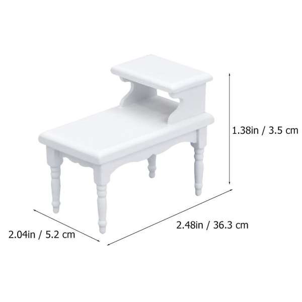 Retro Heminredning Småhustillbehör Vertikalt tebord Modell Småhusdekor Minihusmöbler White 6.3X5.2X3.5CM