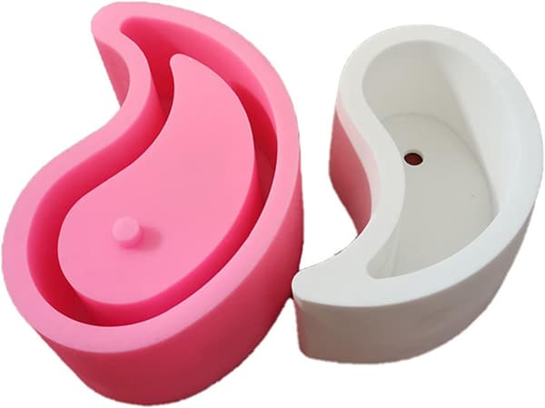 2-pack Betong Blomkruka Silikonformar Suckulent Växt Mo,ZQKLA