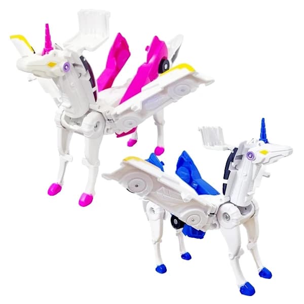 Transformer, Transformer-figursæt til småbørn, 2 stk. Transformer-biler til børn, Billegetøj Blå-Hvid