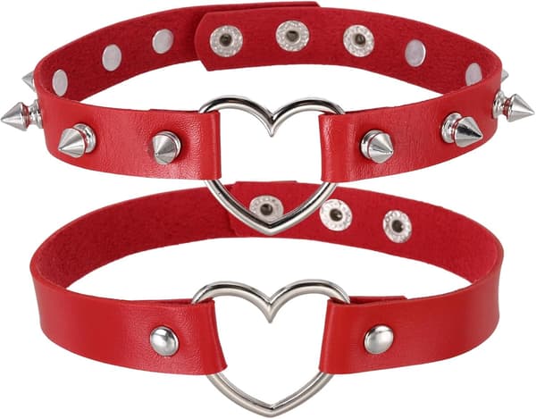 Spiked Chokers Rosa Pink