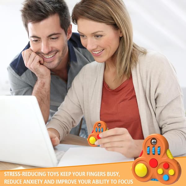 Fidget Controller Pad - Spinner Legetøj til ADHD/Autisme - Stresslindring (Orange)