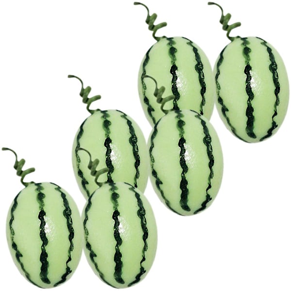 6 kpl Simuloituja Mini Vesimelonimalleja Mini Hedelmämalli Mini Talo Scene Decor Sekalaiset Värit 1.5x1.2cm Assorted Color 1.5x1.2cm