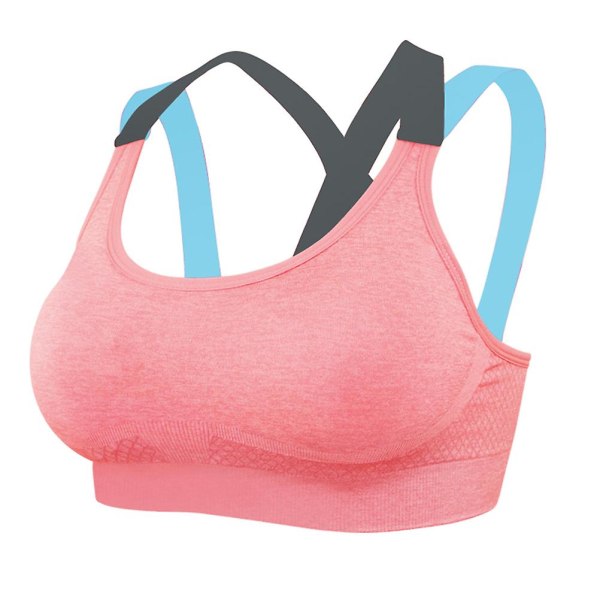 1 stk Sports-BH Uden Spændebånd Yoga Fitness Kvinder BH Ærmeløs Tank Mode Camisole Under BH ( Pink L