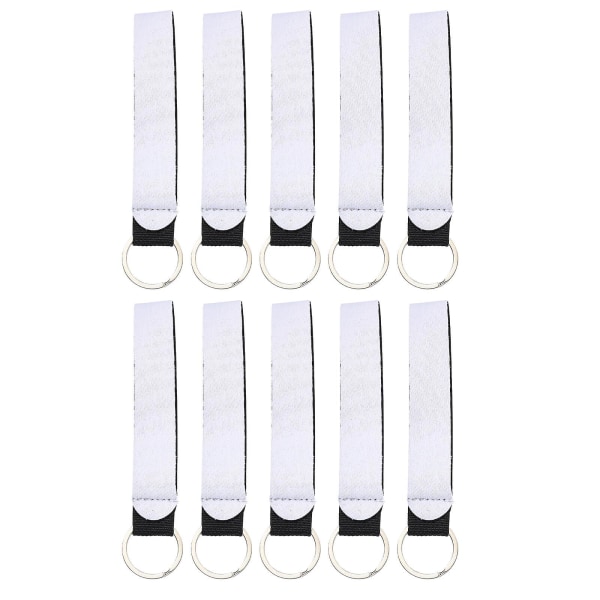 10 st. Lösa Nyckelband Tomma Nyckelband Armband Neopren Armband Nyckelband Vit Nyckelring Nyckelband Lösa Neopren Armband Nyckelband Rem Vit White