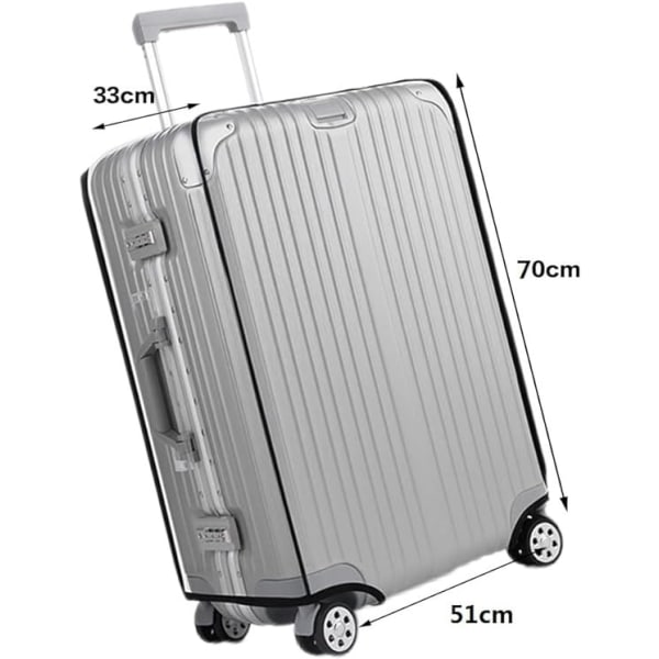 30 tommers gjennomsiktig PVC-koffertdeksel, reisekoffertbeskyttelsesdeksel, bagasjebeskytter egnet for vognkofferter