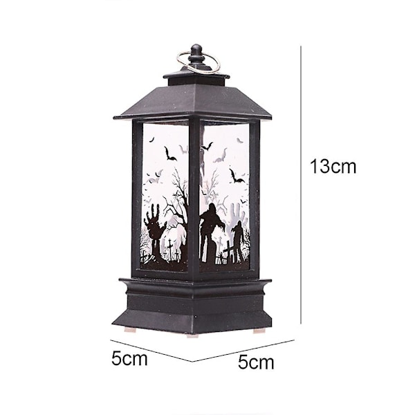Halloween-Lanterner, Halloween LED-Lys Lanterne, Unik Stil Dekorative Lys Flamme Lampe Med LED-Te Lys Til Halloween Dekoration