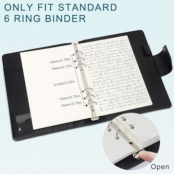 A6 Refill Paper, 3-pack 100GSM Thick Refillable Paper 6-Hole Refill Sheets Loose Leaf Refill 135 Sheets (270 Pages)