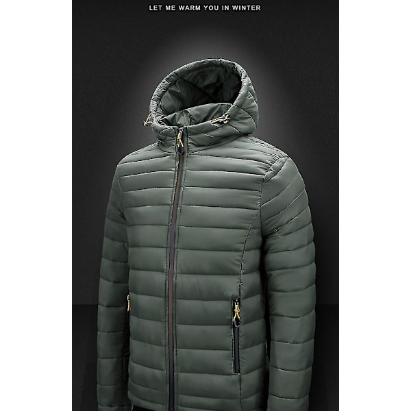 Herre Dunjakke Pakkbar Dunjakke Vannbestandig Hetteløs Isolerende Lett Utendørs Dunjakke 3XLArmégrønn 3XL Army green
