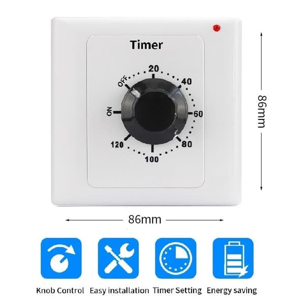 120-minutters timer, AC 220V, 15A, intelligent mekanisk nedtellingstimer, tidsbryter, 86 panel timer kontrollknapp—yux[GKS]