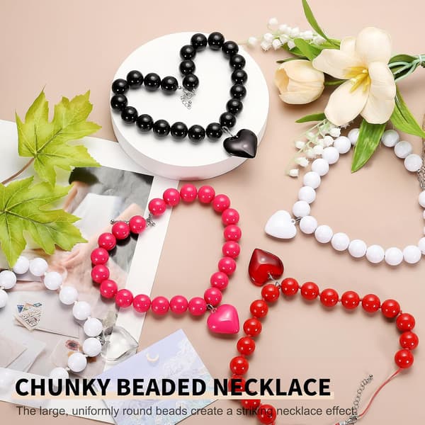 Chunky perlehalskæde hvid White