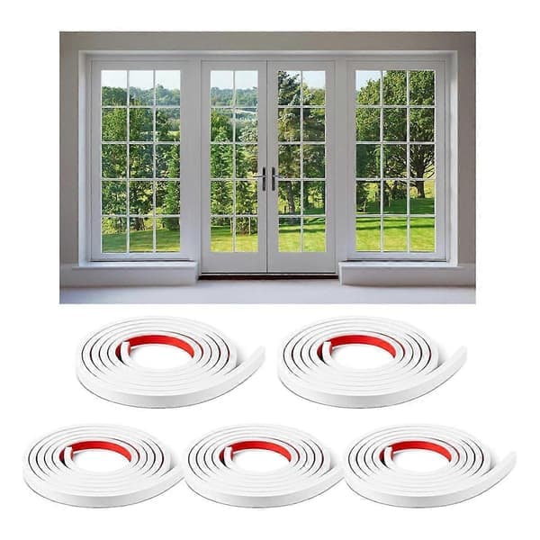 Rolls Total Window Gallery Inserts Grid Kit Self-Adhesive Peel and Stick Trim Simulated DIY Window (LGL) White White White
