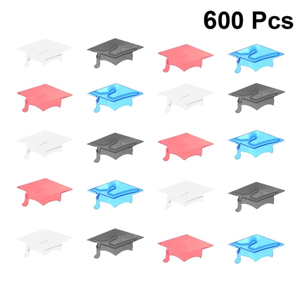 600 kpl Punaiset Koristeet Valmistujaisjuhliin Konfettia Konfettia Valmistujaisjuhliin Tohtorin Hattu Juhla Konfettia 2.5*1.3*0.1cm