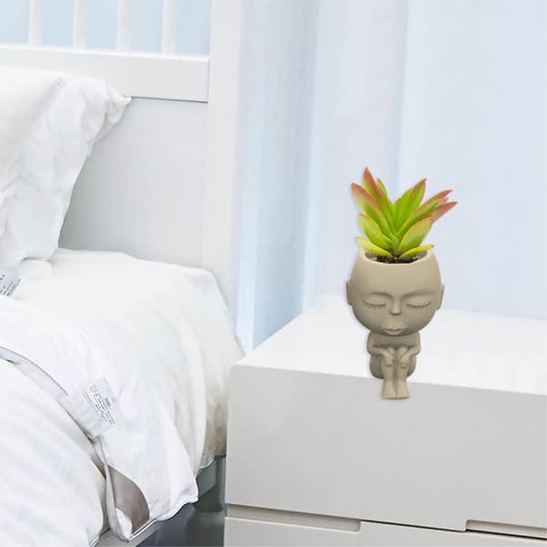 Ansigt Blomsterpotte Silikoneform Saftig Planter Betonform Pe
