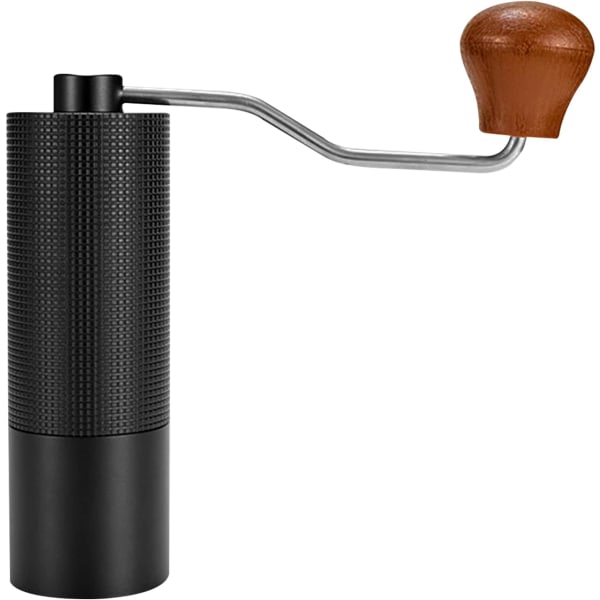 Manuell kaffekvern med CNC 420 rustfritt stål konisk grad, dobbel lagerplassering, (svart)