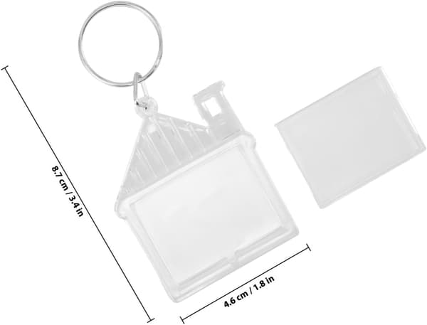 100 stk. akrylblanke nøgleringe 36x28 mm fotoramme nøglering DIY billedholder