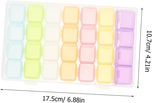 2 sæt Mini Nail Art Opbevaringsboks Rhinestone og Diamant Organizer Bakke