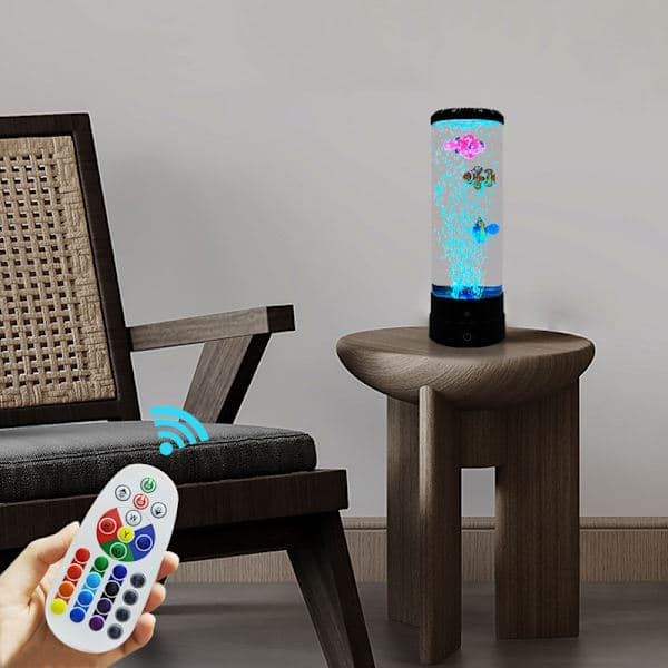 Large LED Seven-Color Bubble Fish Lamp for Bedroom Mood Lighting, USB Powered Night Light