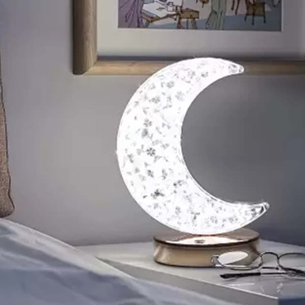 Genopladelig Bordlampe Krystal Måne LED RGB