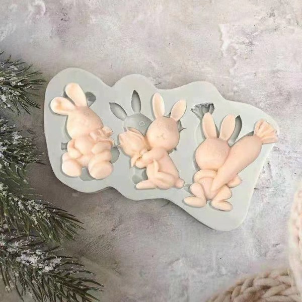 3D silikone chokoladeforme til påskeæg, kanin, chokolade, plastikforme til bagning