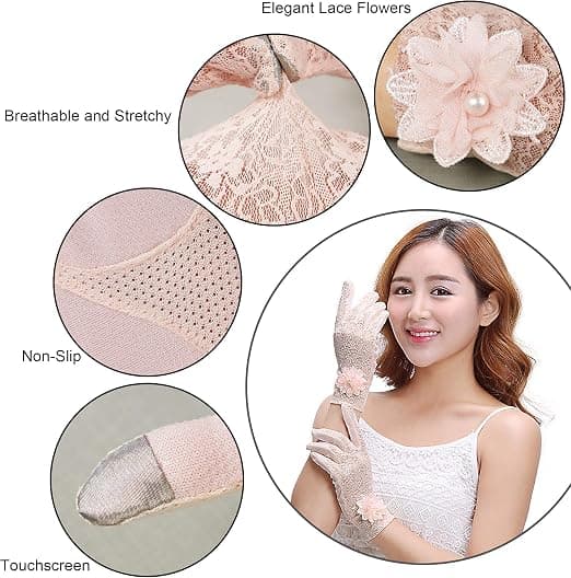 Women's Summer Gloves with Touchscreen, Sun Protection and UV Protection
