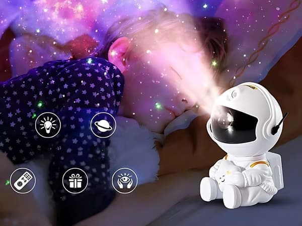 Astronaut Star Projector, Galaxy Night Light with Remote Control, LED Nebula Lamp for Kids Room