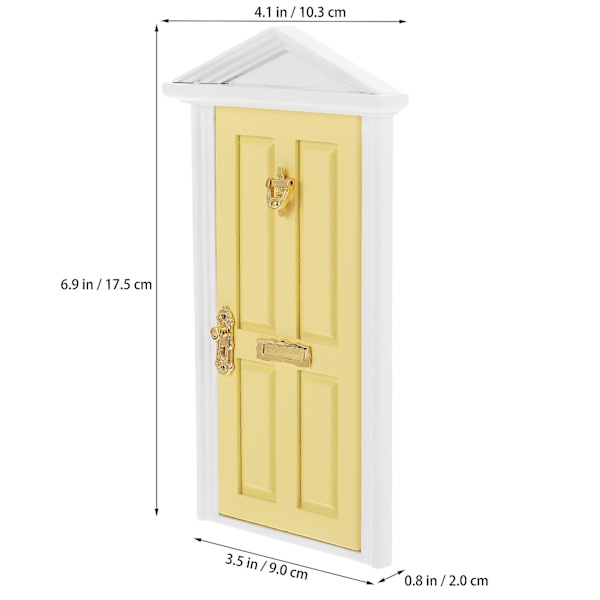 1 kpl Mini Talo Ovi Koristelu Luova Mini Huonekalut DIY Spire Ovi Malli Keltainen 17.5X10.3CM Yellow 17.5X10.3CM