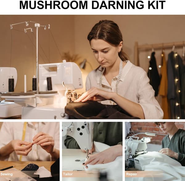 Solid Mushroom Darning Sewing Tool, Small Mending Kit