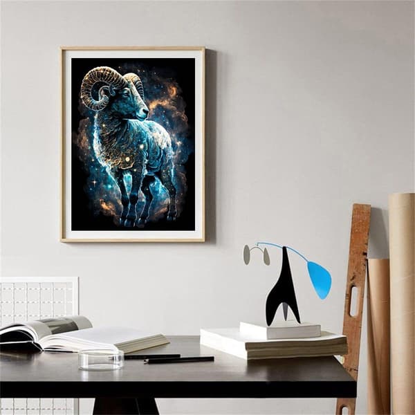 30x40cm 5D Diamantmaling Sæt Vædderen Konstellationer DIY Fuld Ro