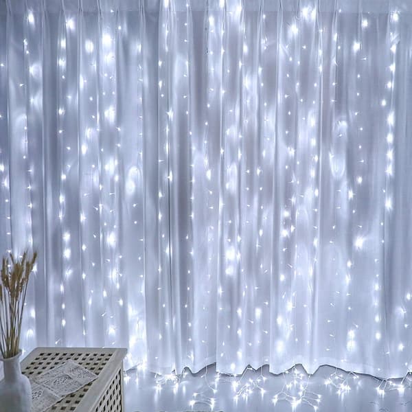 Eventyrlys 30M 300LED Lavspenning Vanntett Utendørsbelysning, Julebar med Bryllupsdekorasjon, Hvit