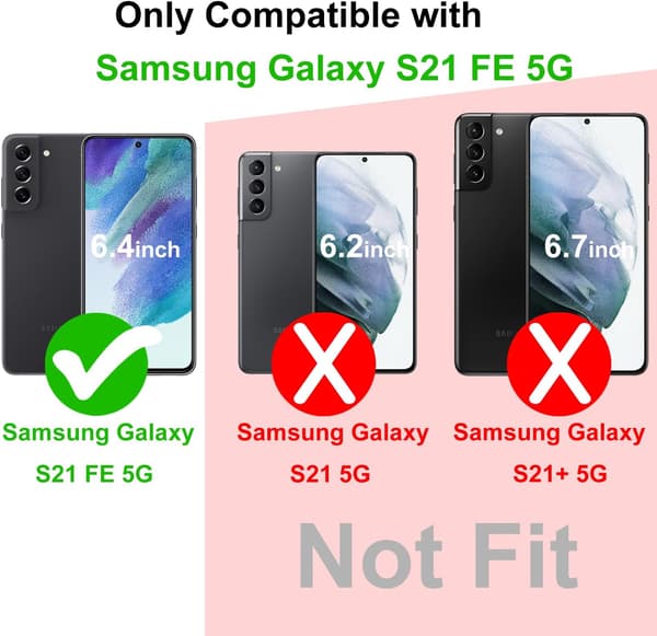 Mobildeksel til Samsung Galaxy S21 FE 5G, Gjennomsiktig Støtsikkert Beskyttende Støtfanger Slankt