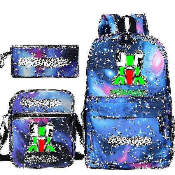 Lucky-Unspeakable Student School Bag Leisure Backpack Small Shoulder Bag Pencil Case Three-piece Set S-lingling