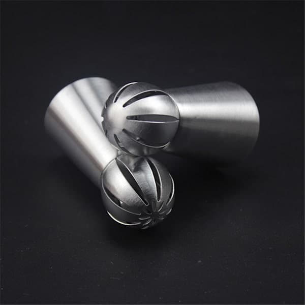 3 Large Piping Nozzles/Tips - Stainless Steel Silver