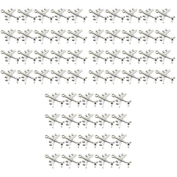 60 stk Flyvemaskine Halskæde Vedhæng Legering DIY Charms Smykkefremstilling Tilbehør Til Armbånd Håndværk (antik Sølv) 60 pcs 2.8*2.3*0.45cm