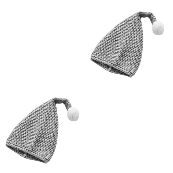 3 stk Jule Strikket Beanie Santa Hatt Varmt Slouchy Hatt Med Fluffy Pompom For Barn (grå) 2 stk 2pcs