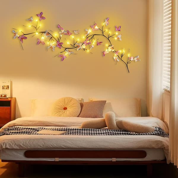 wxsp - 1 pc Colorful Butterfly LED Lights - 1.6 Meter 36 LEDs - USB Powered - 8 Modes with Remote Control - Flexible Mood Light