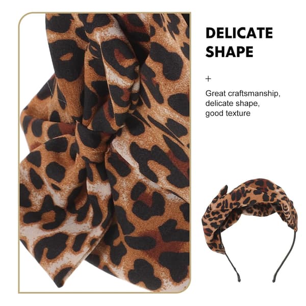 Leopardprint-hårbånd til kvinder, bredt åndbart hårtilbehør med dyremønster, elastisk indpakning egnet til daglig brug og modestyling
