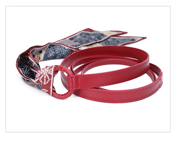 Skjerfbelte med flere bruksområder Hårhalsdekorasjon PU-materiale Dameaccessoirer Retro Daglig bruk Silke Rød Rød Red