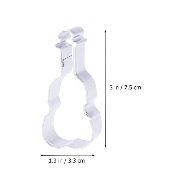 Ruostumattomasta teräksestä valmistettu keksimutteri muotti kitaran muotoinen DIY-suklaamuotit leivontamuotti kakulle fondant-suklaalle (kitara 2) Hopea Silver