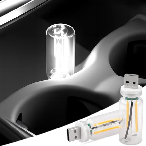 2 stk USB Billamper Retro Touch Interiørlamper Mini Belysning (Hvid)_OF